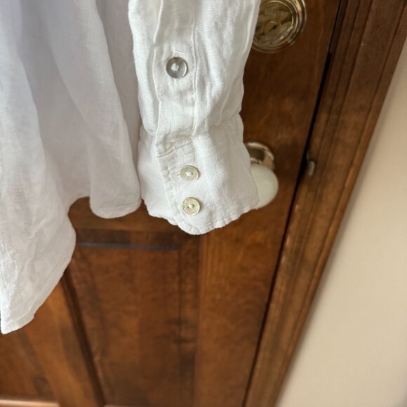 NWT H&M White Natural Linen Button-Down Blouse Size 3XL - Picture 15 of 16